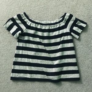Madewell off-the-shoulder texture top in stripe